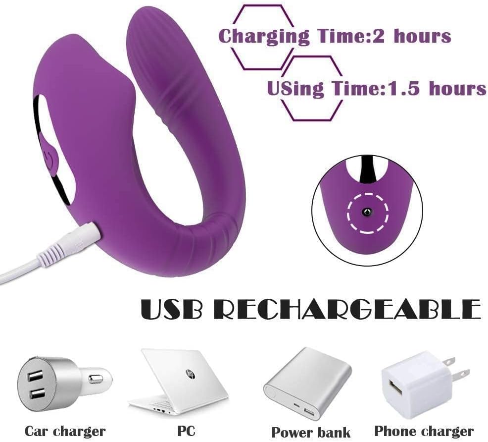 Vibrador en U con Succión Dual y Control Remoto 8 modos de vibración + 5 succion.
