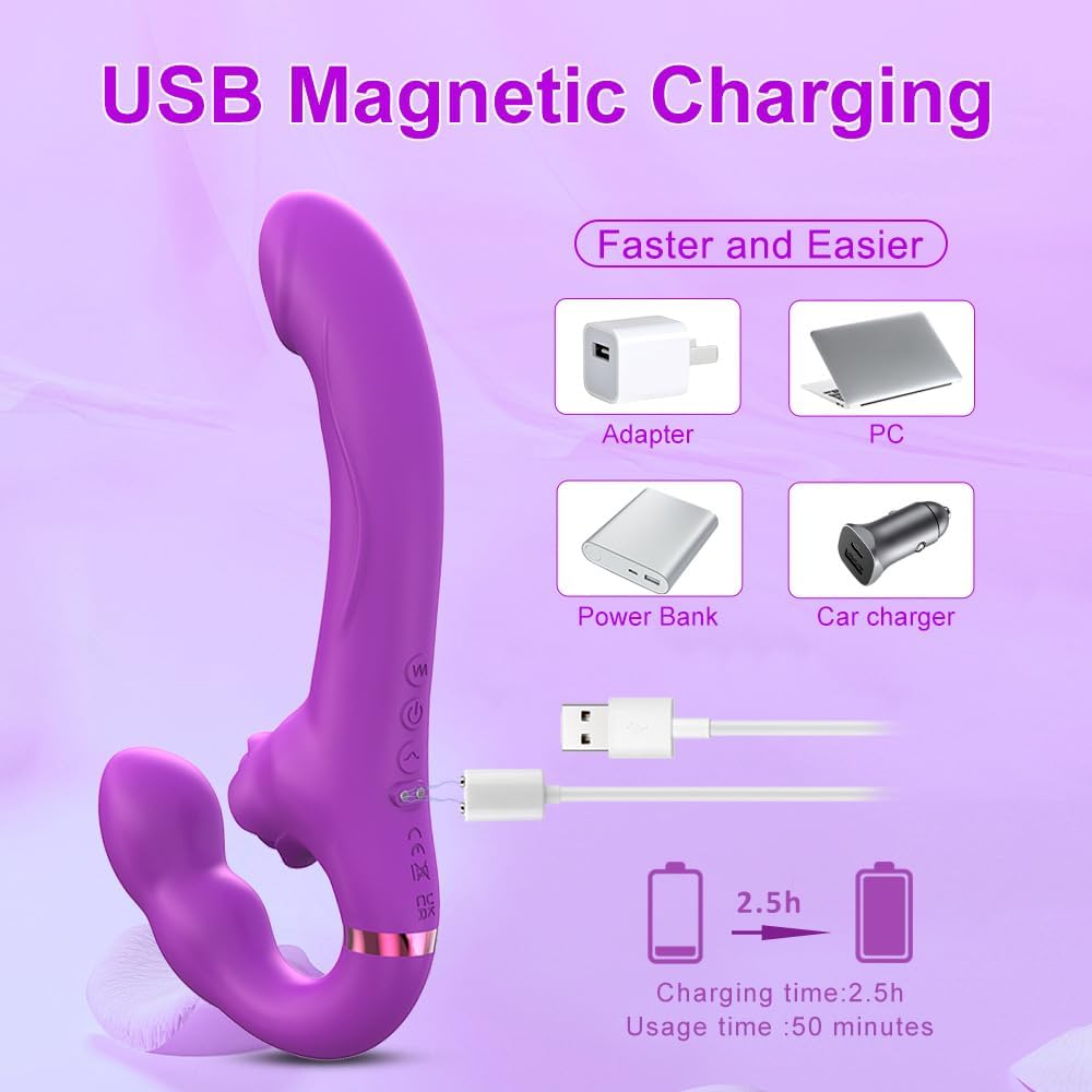 Vibrador Doble Cabezal Triple Estimulación Punto G y Clítoris con Control Remoto