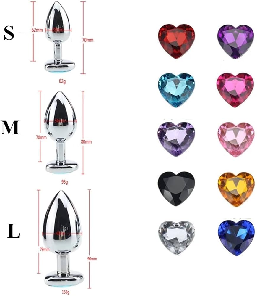 Plug Anal de Acero Quirúrgico con Joya en Forma de Corazón – 3 Tamaños