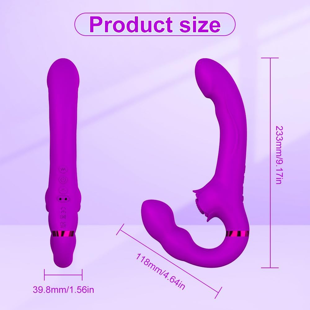 Vibrador Doble Cabezal Triple Estimulación Punto G y Clítoris con Control Remoto