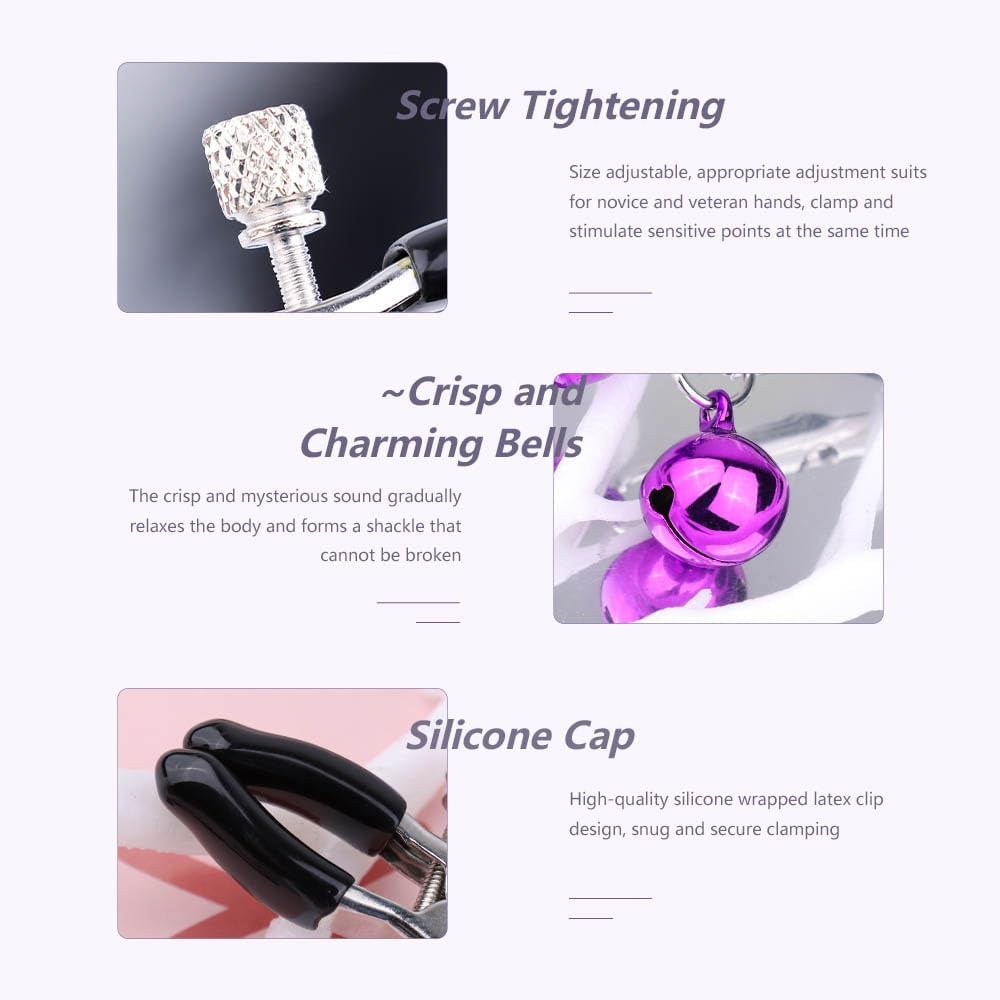 Pinzas Ajustables para Pezones con Cascabeles Decorativos BDSM