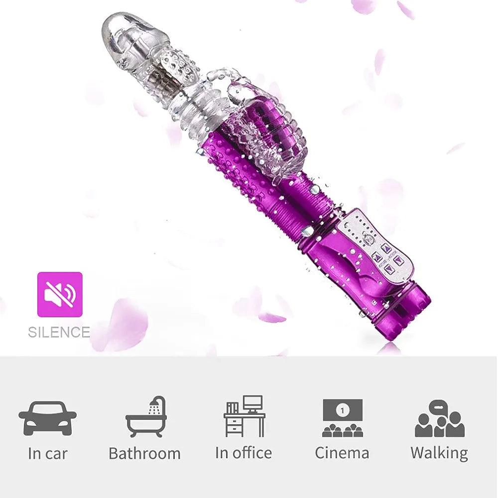 Vibrador Rabbit Rotativo 360° Recargable USB