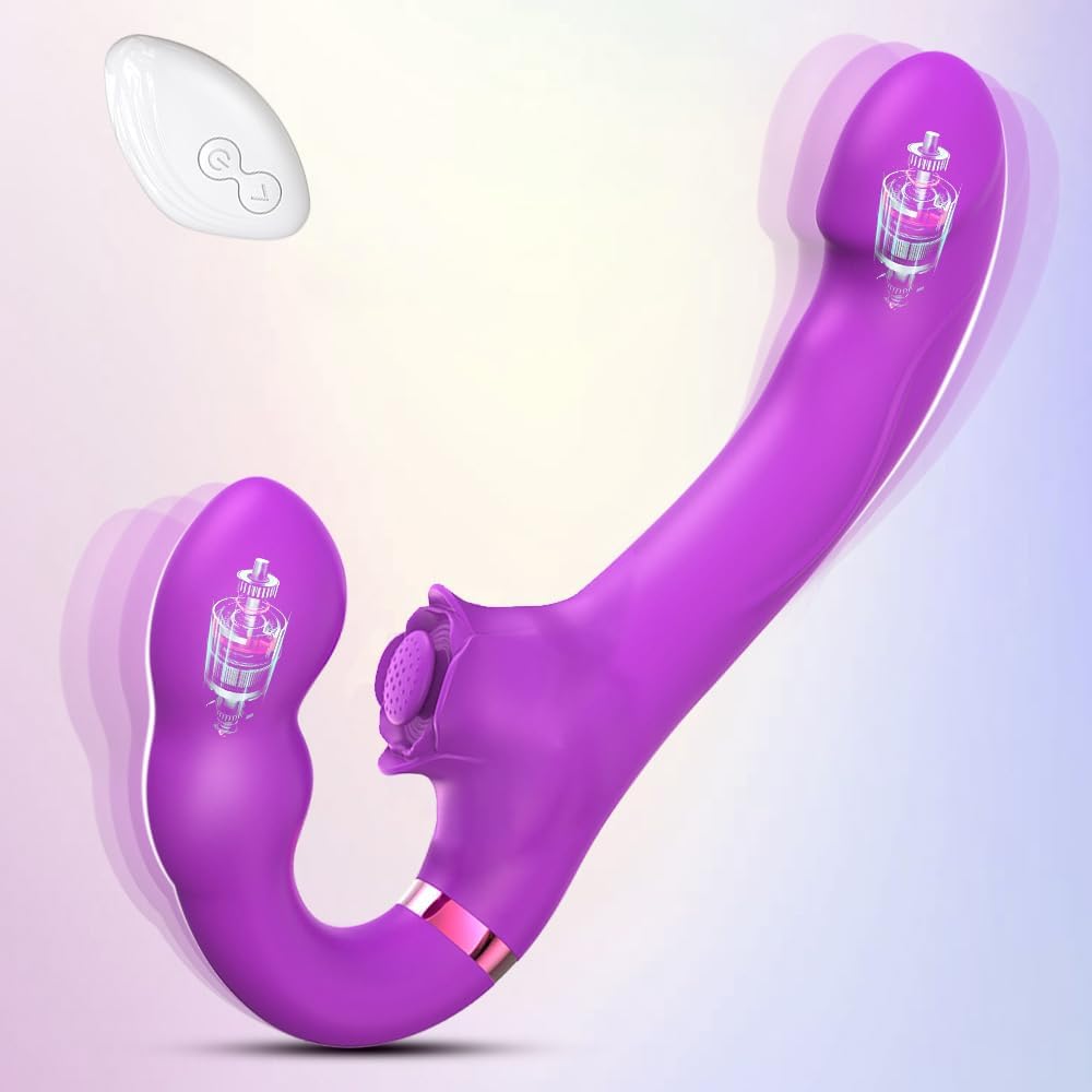 Vibrador Doble Cabezal Triple Estimulación Punto G y Clítoris con Control Remoto