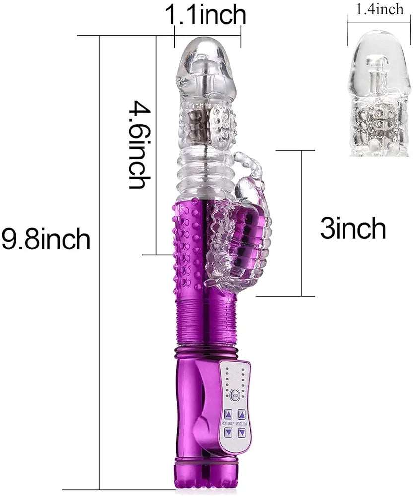 Vibrador Rabbit Rotativo 360° Recargable USB
