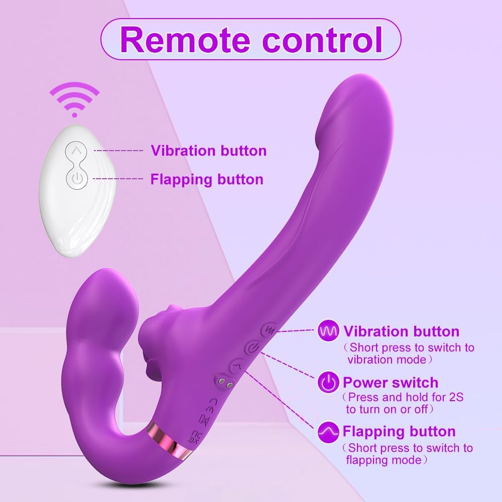 Vibrador Doble Cabezal Triple Estimulación Punto G y Clítoris con Control Remoto