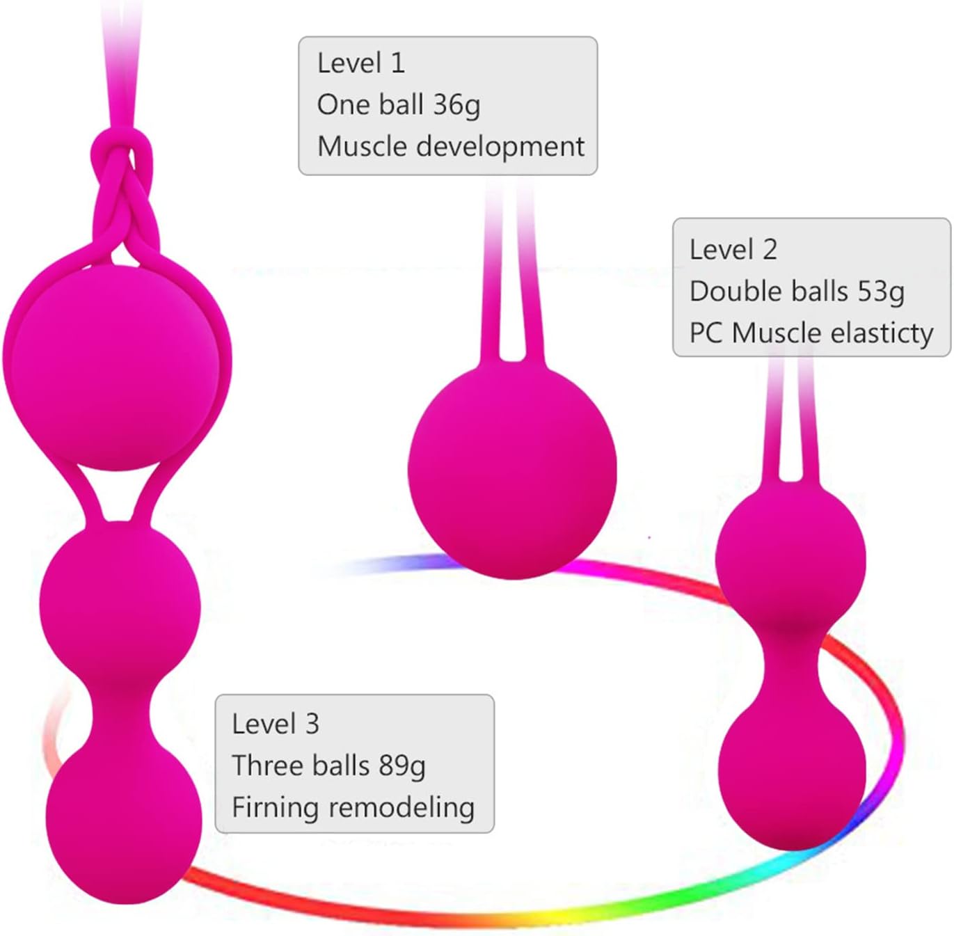 Set de Bolas de Kegel de Silicona — Entrenamiento de Suelo Pélvico (3 Niveles Progresivos)