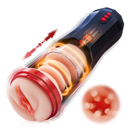 Masturbador Masculino Automático Jammy 3 en 1 con Vibración y Empuje