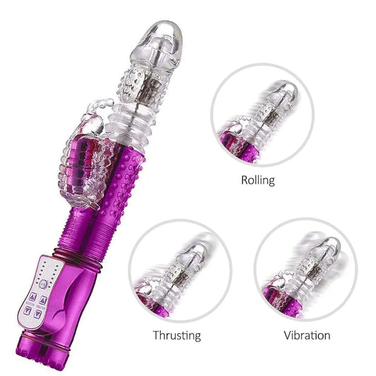 Vibrador Rabbit Rotativo 360° Recargable USB