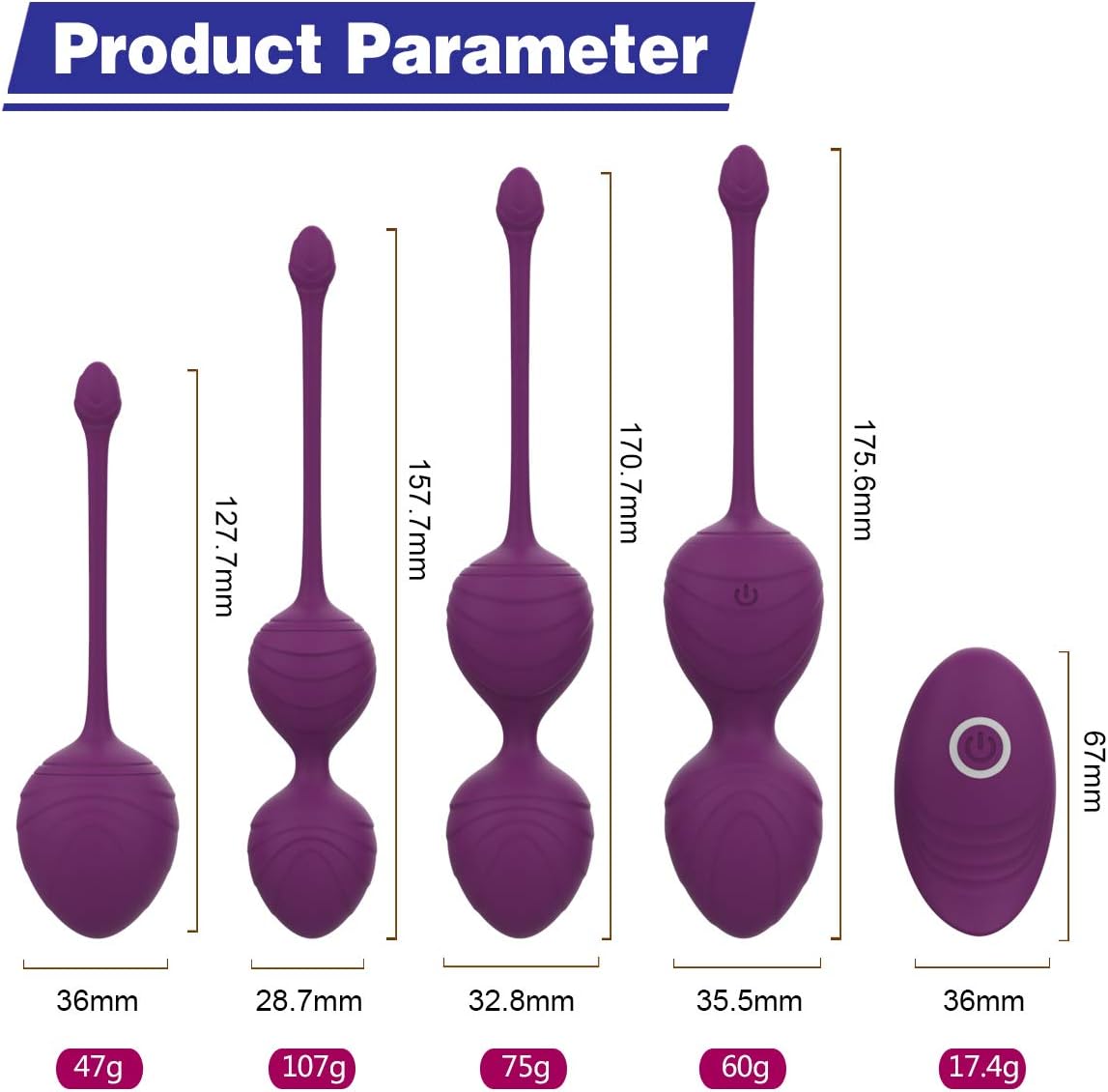 Set de Bolas de Kegel con Vibración y Control Remoto  Entrenamiento Progresivo