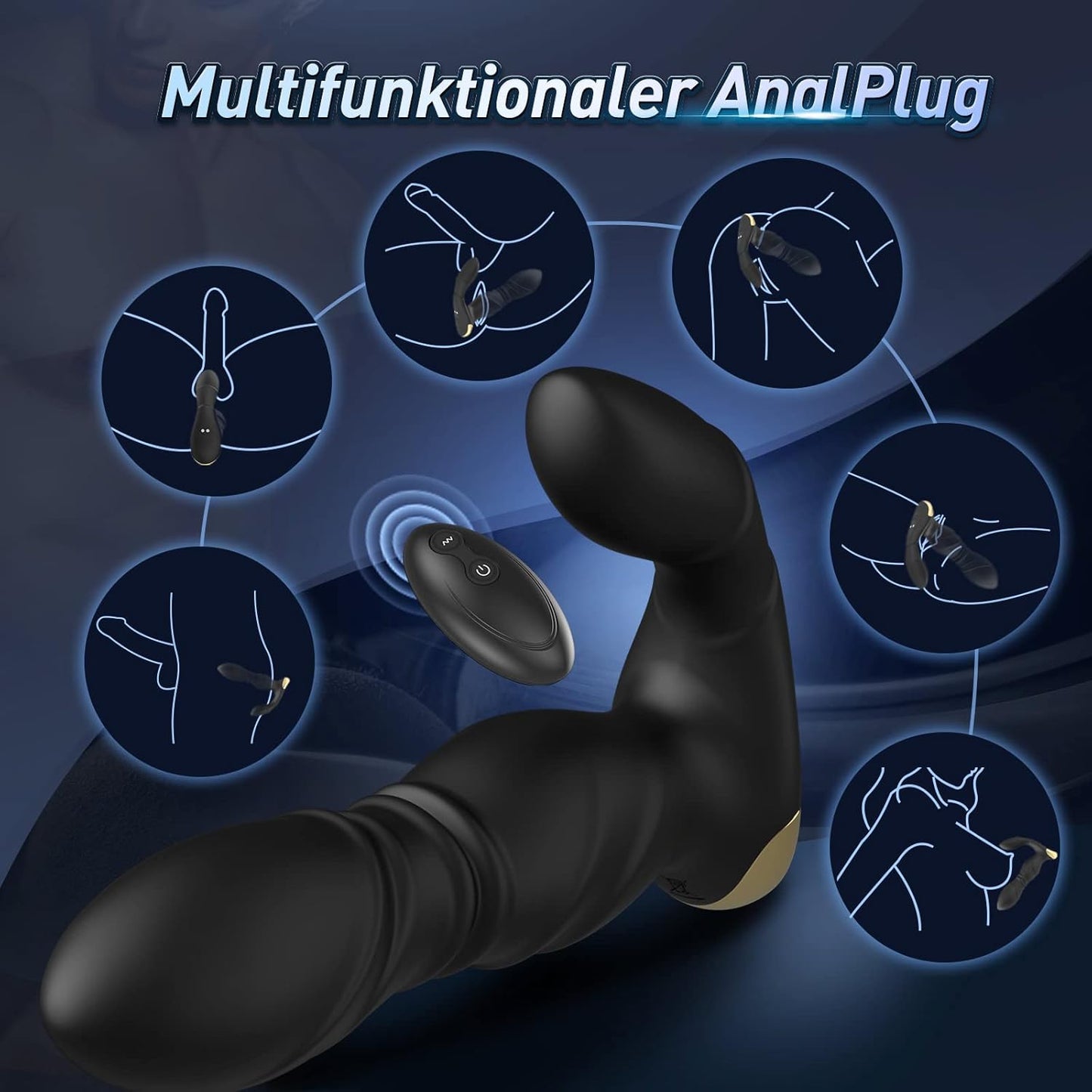 MASAJEADOR DE PRÓSTATA CON DOBLE MOTOR Y CONTROL REMOTO