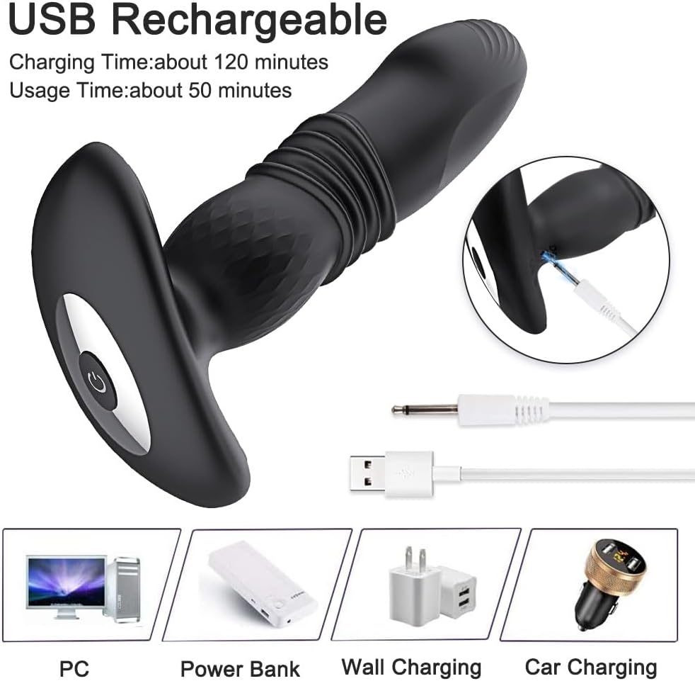 Vibrador Prostático con Empuje + Control Remoto — 10 modos