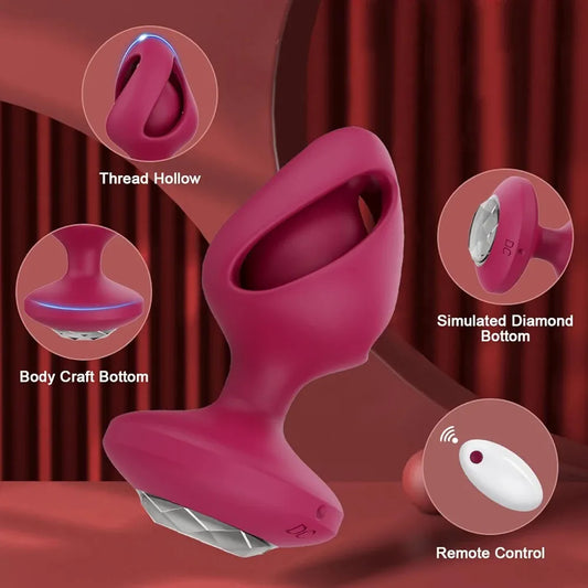 Vibrador PluG Anal con masaje de próstata con control remoto inalámbrico