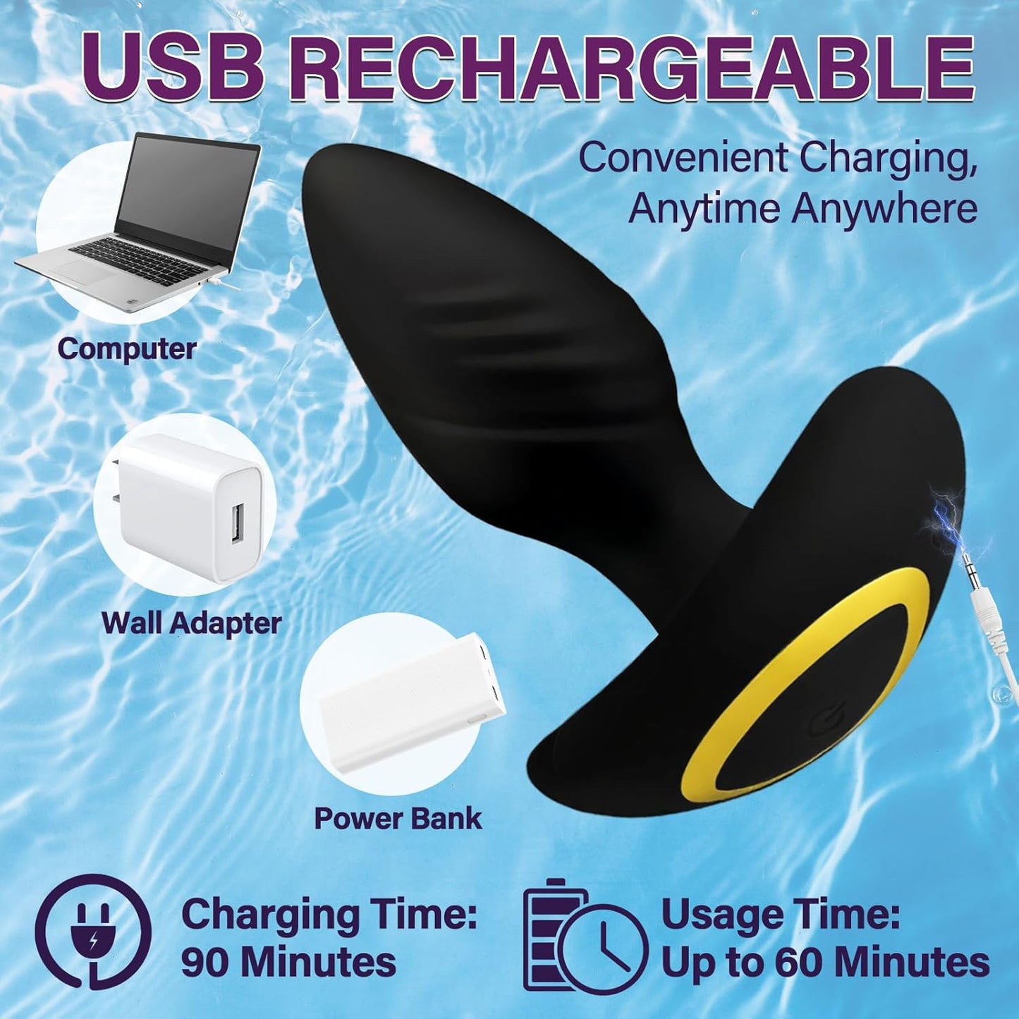 Vibrador Anal Rotatorio 360° con Control por App — Sumergible