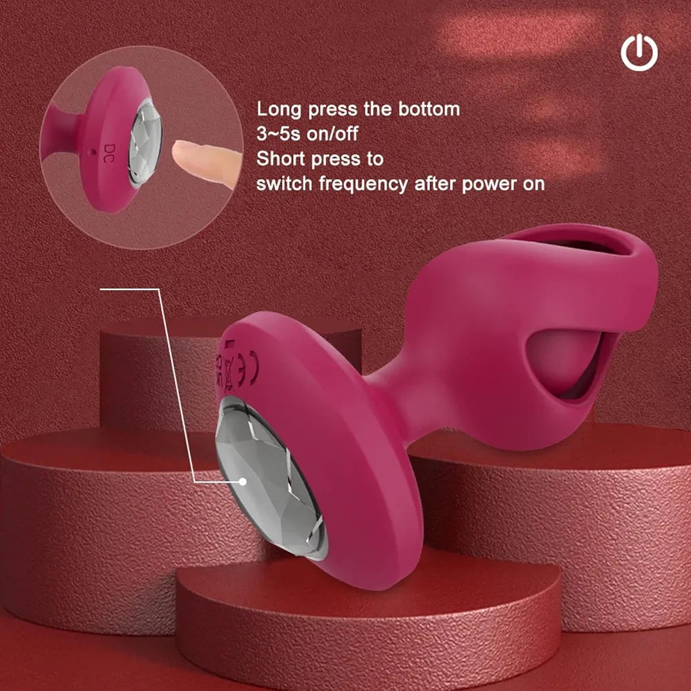 Vibrador PluG Anal con masaje de próstata con control remoto inalámbrico