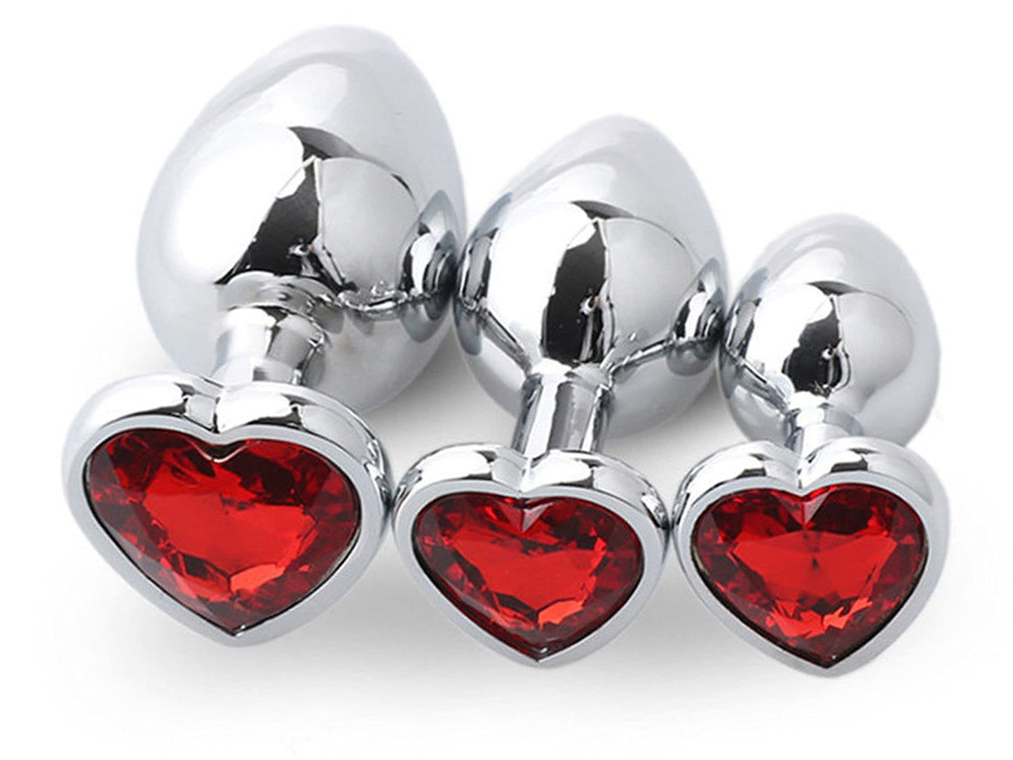 Plug Anal de Acero Quirúrgico con Joya en Forma de Corazón – 3 Tamaños