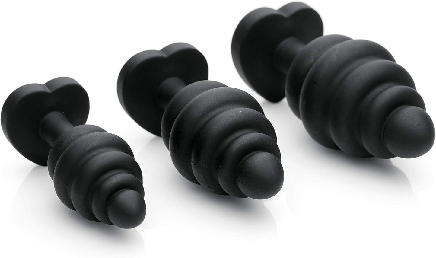 Kit de Plugs Anales de Silicona – Set x3 con Base Decorativa