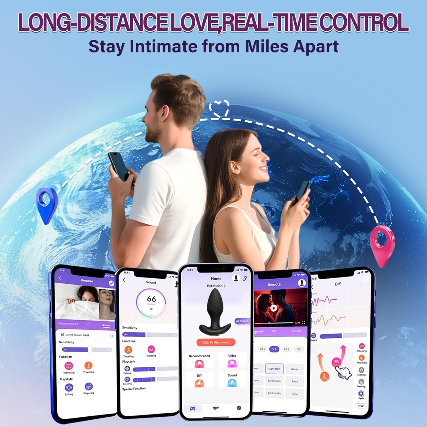 Vibrador Anal Rotatorio 360° con Control por App — Sumergible