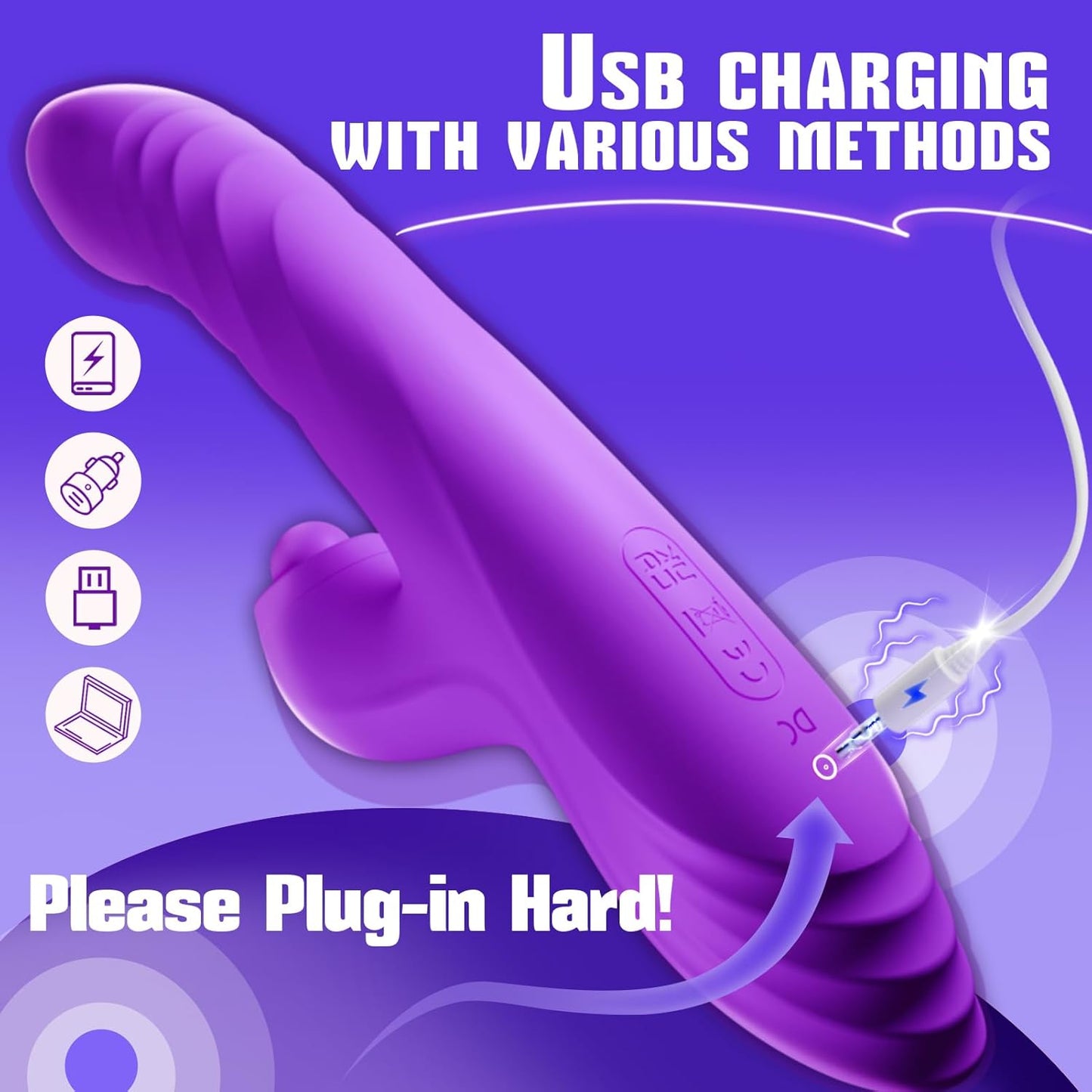 Vibrador con control App– 4 en 1: Succión, Empuje, Pulsación y Vibración
