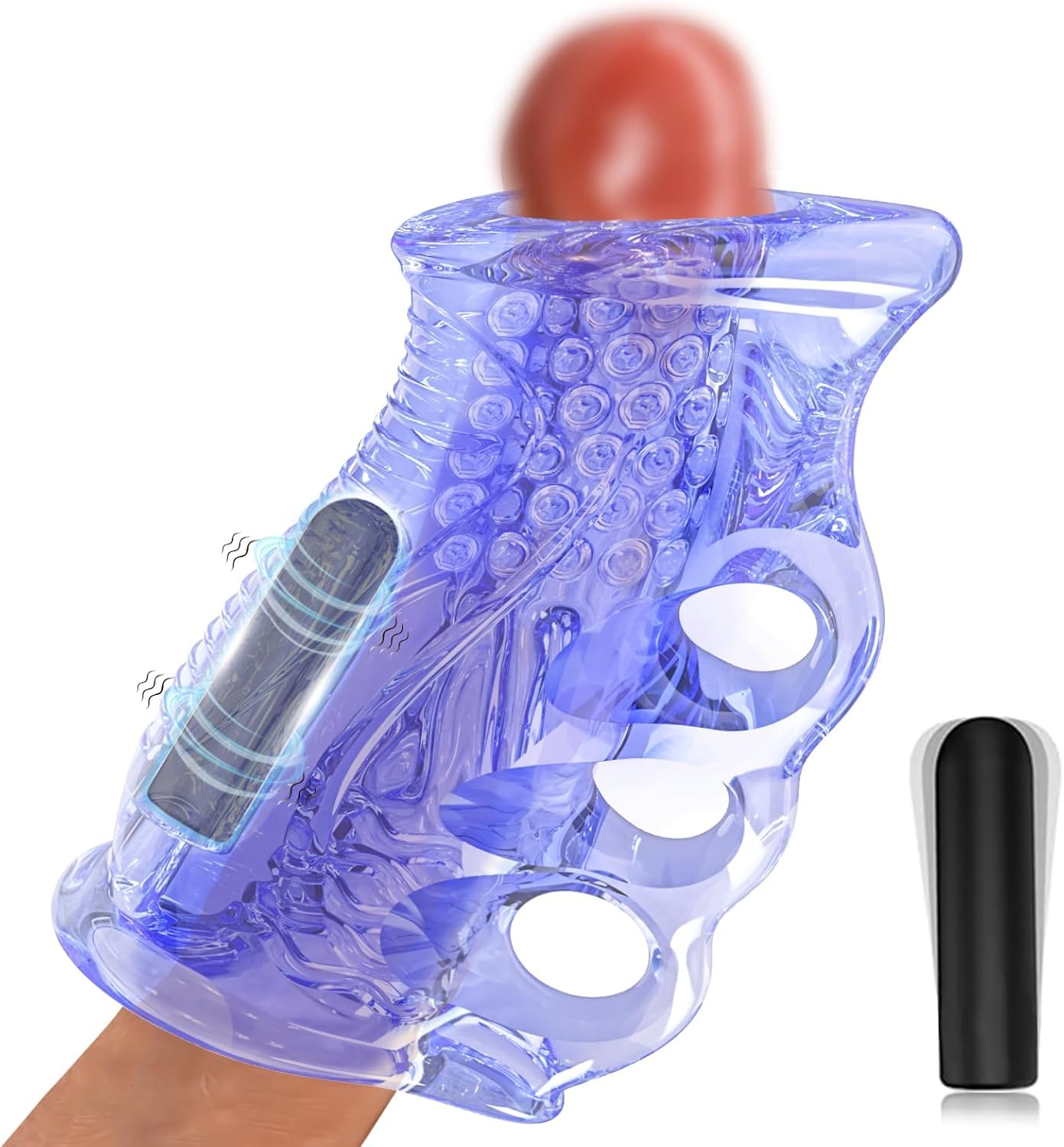 Masturbador Vibrador FleshSkin Ice Blue – Con Bala, 10 Modos de Vibración, Recargable