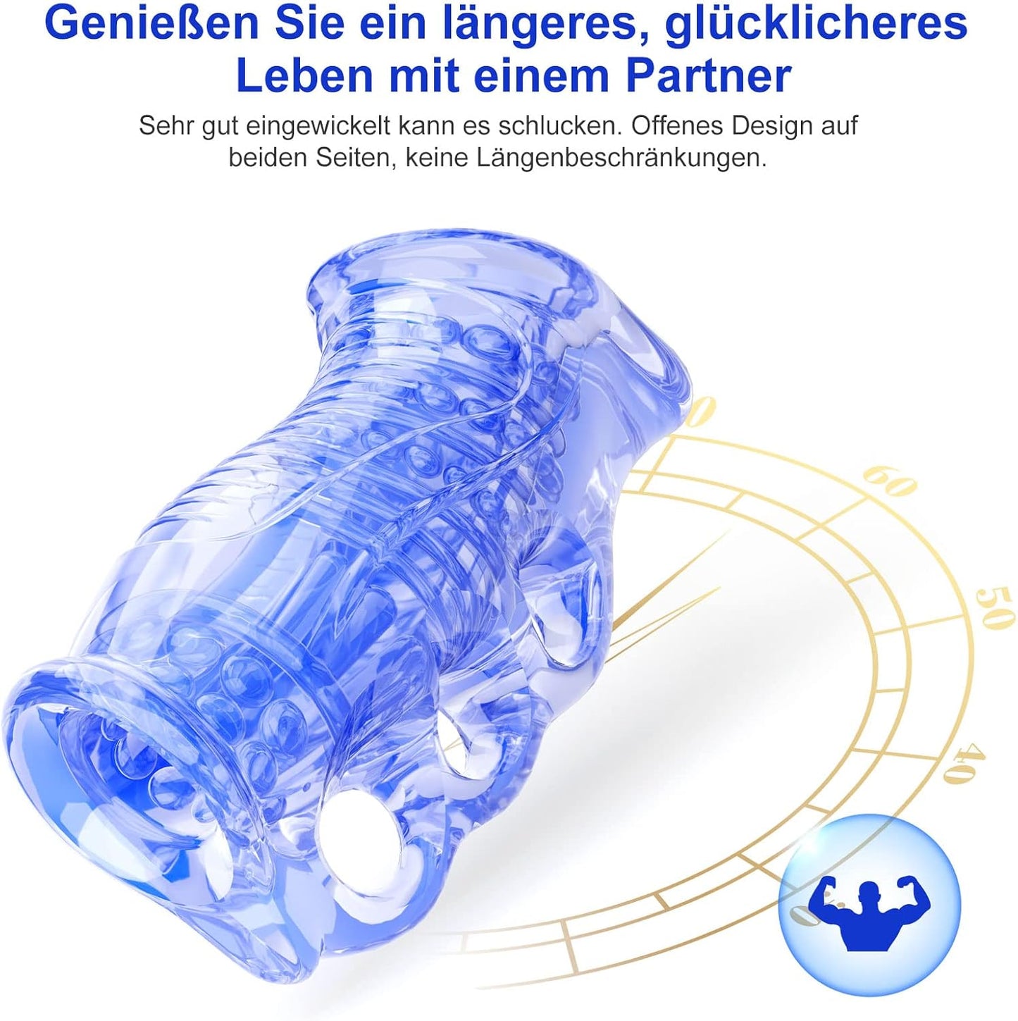 Masturbador Vibrador FleshSkin Ice Blue – Con Bala, 10 Modos de Vibración, Recargable