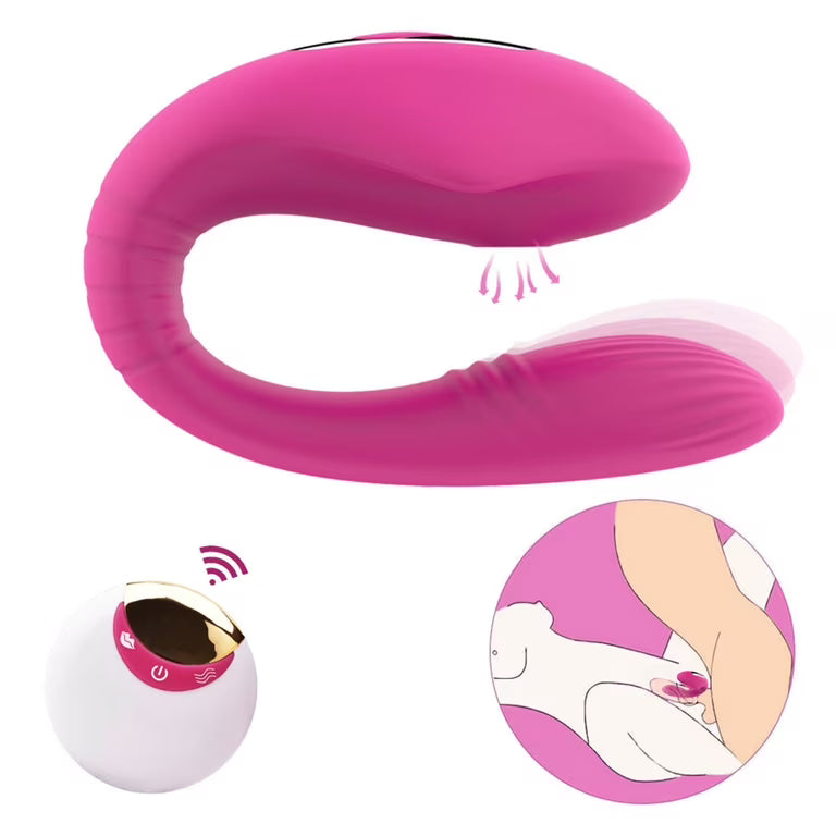 Vibrador en U con Succión Dual y Control Remoto 8 modos de vibración + 5 succion.