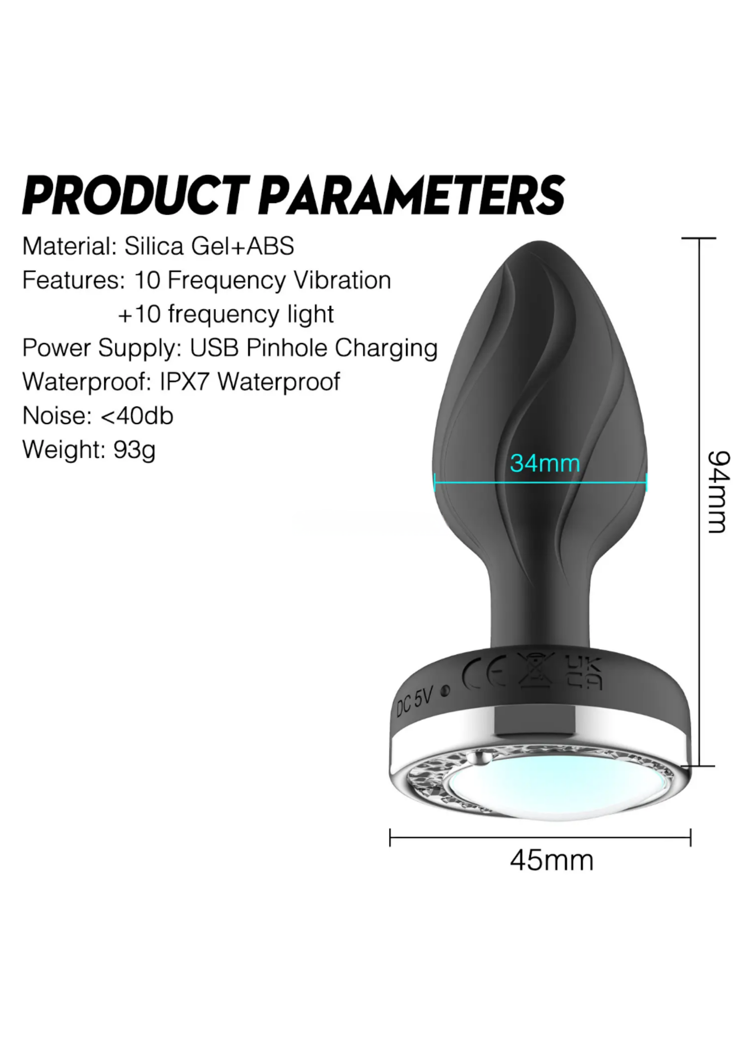 Plug Anal Inteligente con Vibración, Luz LED y Control Remoto/App A distancia