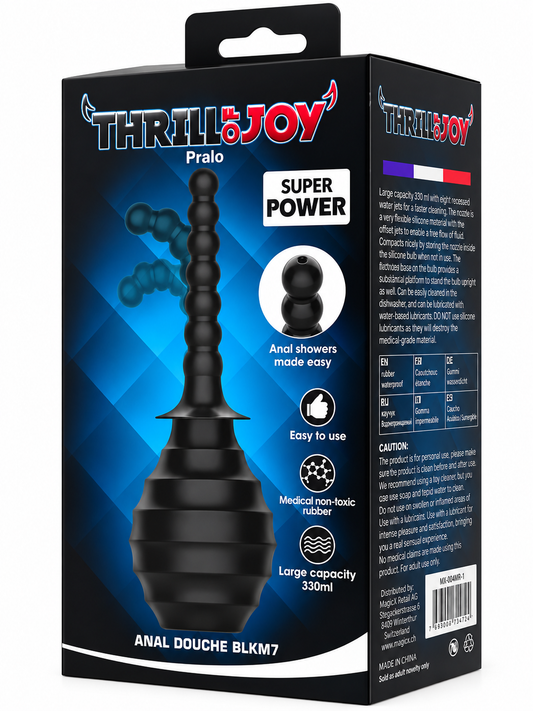 Ducha Anal texturizada Pralo 330 ml Thrill Joy BLKM7 – Limpieza Profunda y Flexible