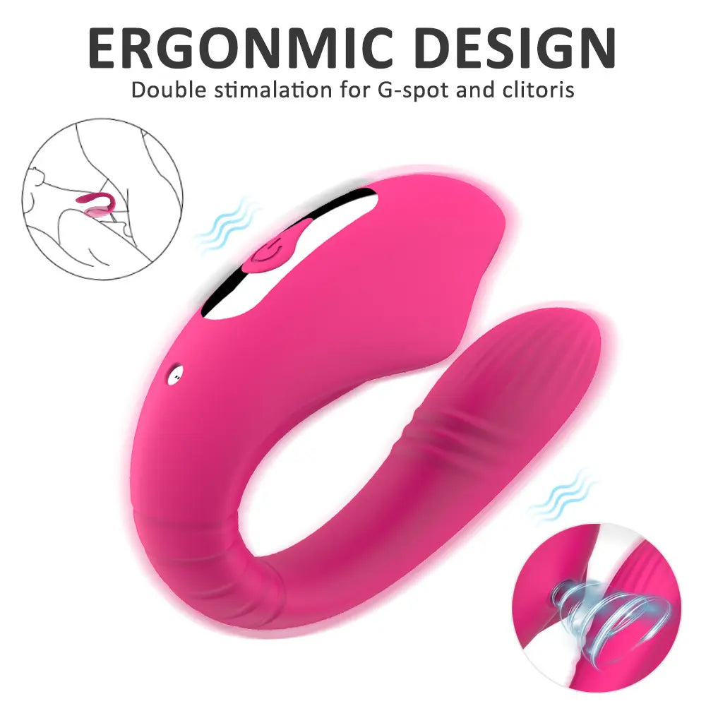 Vibrador en U con Succión Dual y Control Remoto 8 modos de vibración + 5 succion.