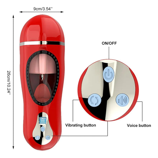Masturbador Masculino Automático Claire 4 en 1 con Vibración, Calentamiento y Sonido de gemido  Integrado