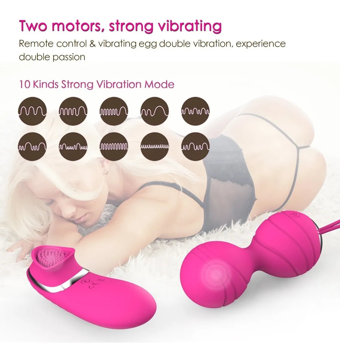 Bola Kegel Vibradoras con Control Remoto — Doble Vibración, 10 Modos