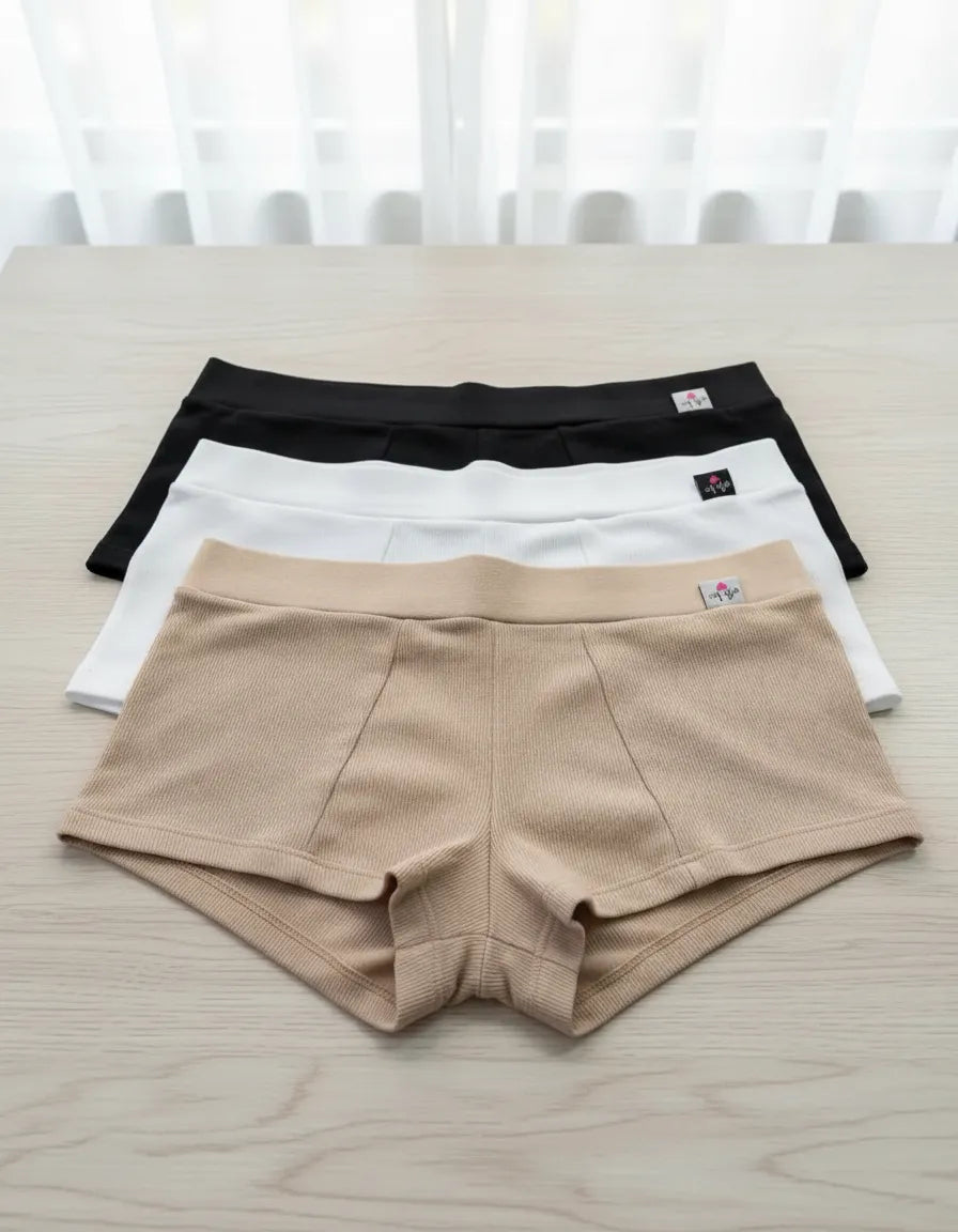 Art. 17 Pack x3 Mini Short De Algodón Y Lycra