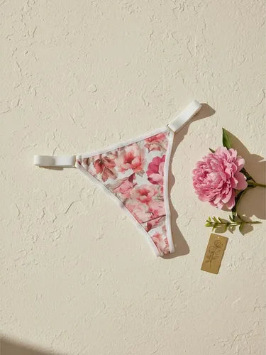 Art. 5001 PACK X 3 DE TANGA CAVADA DE ALGODÓN LYCRA ESTAMPADO VINTAGE
