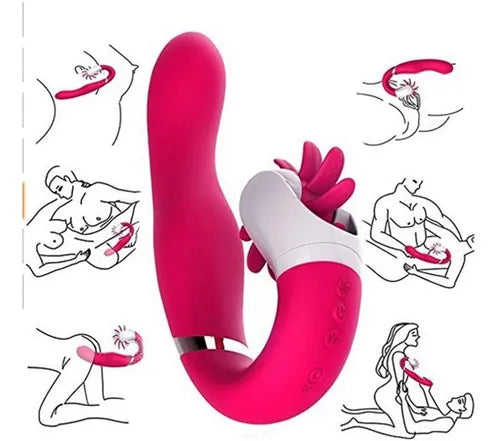 Vibrador 2 en 1 Doble Estimulación Interna y Externa con Rotación y Vibración