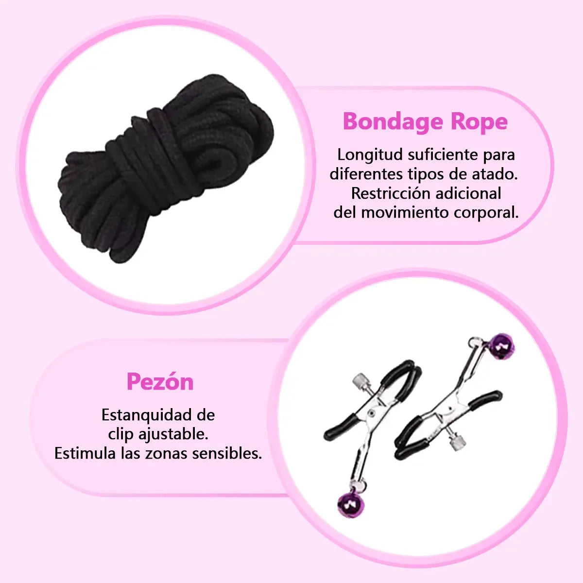 Kit BDSM 11 Piezas Set para Adultos Paleta de azotes, latigo, mordaza +