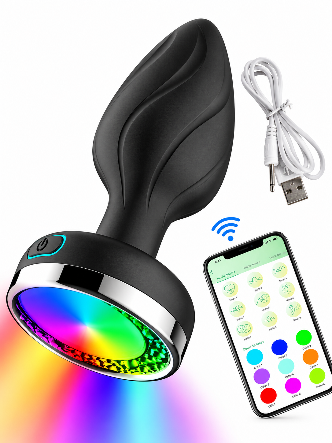 Plug Anal Inteligente con Vibración, Luz LED y Control por App