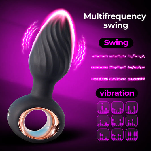 Plug Anal Giratorio 360° con Control Remoto y Vibración Multifrecuencia