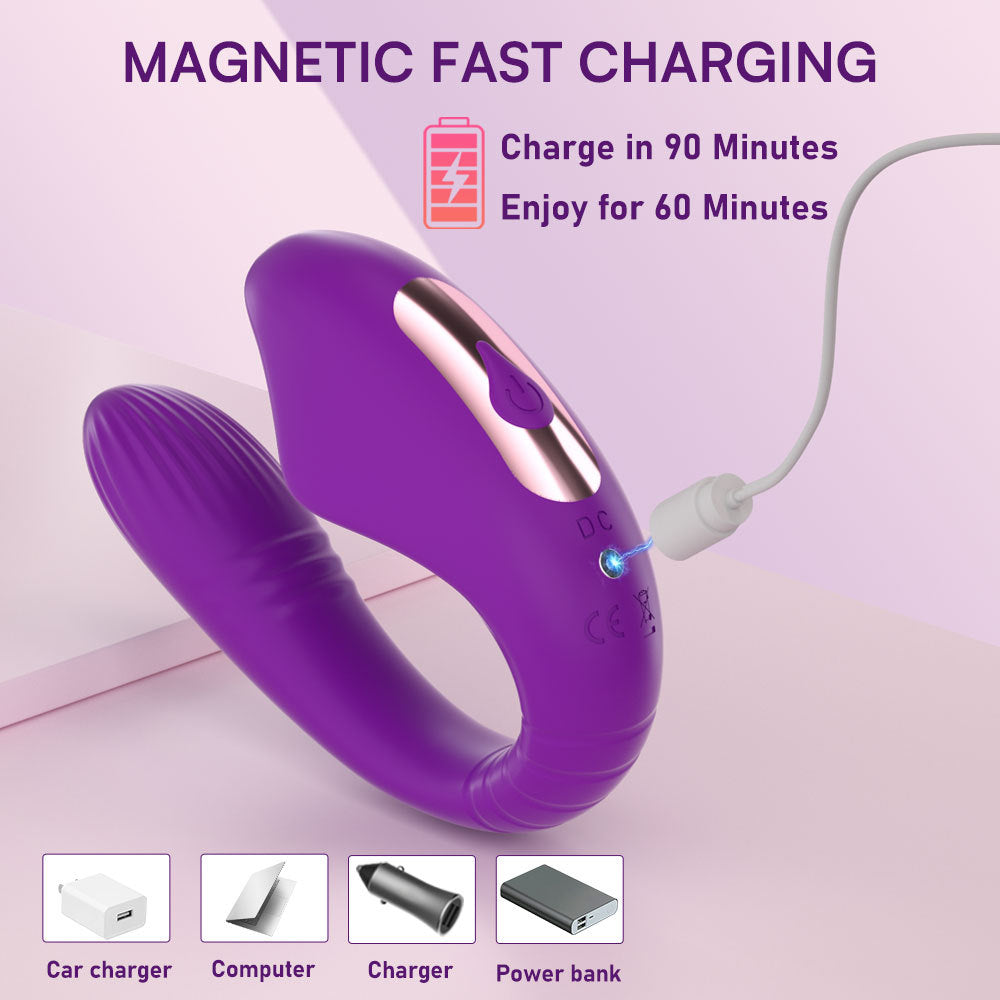 Vibrador Tipo U con Control APP  Succión y Vibración Dual
