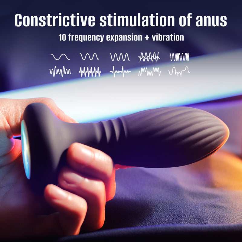 Plug Anal Vibrador con Empuje + Control Remoto y Luces LED (2 en 1)
