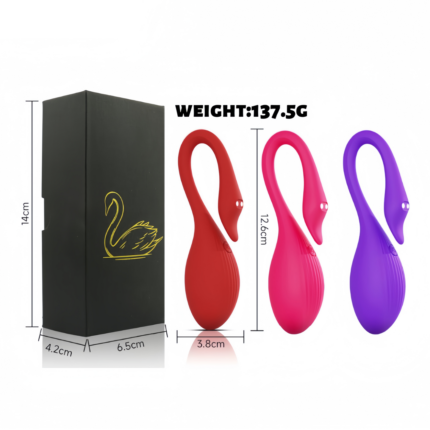 Vibrador Cisne con Control por App — Recargable · Resistente al agua
