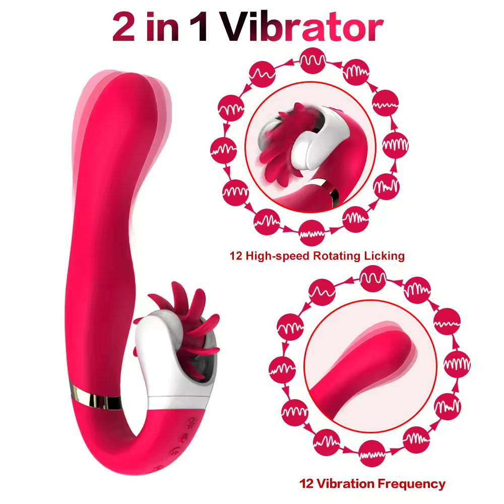 VIBRADOR DOBLE ESTIMULACIÓN 2 EN 1 RECARGABLE