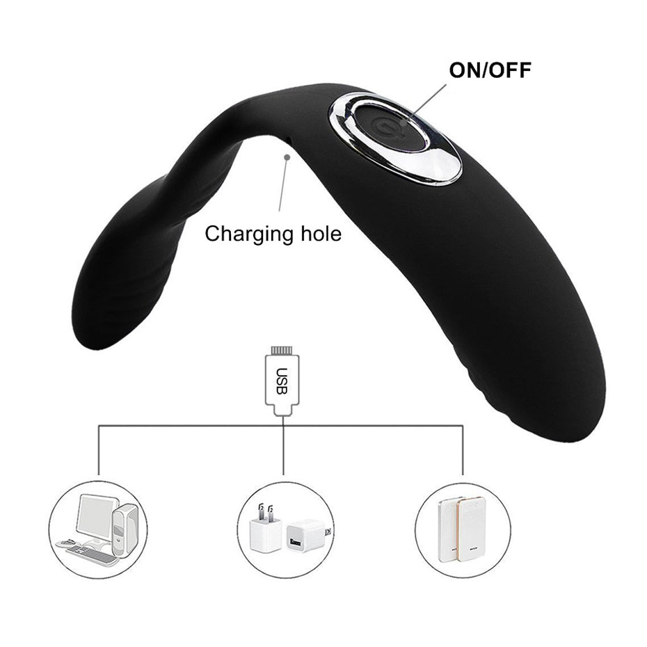 Vibrador Doble Tipo U con Control Remoto + 10 Modos