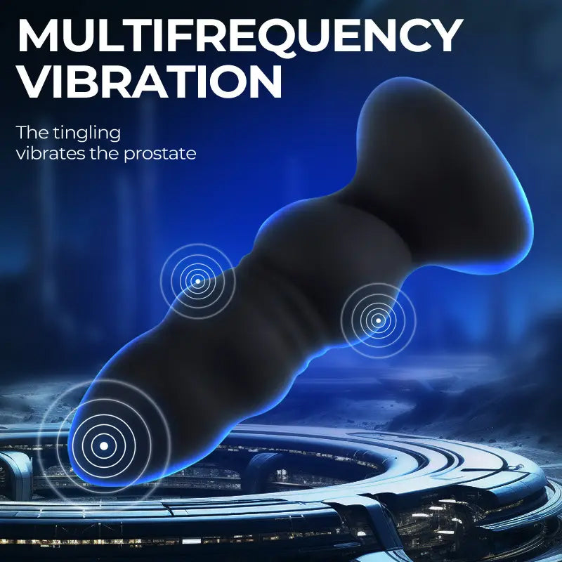 Plug Anal Vibrador con Empuje + Control Remoto y Luces LED (2 en 1)