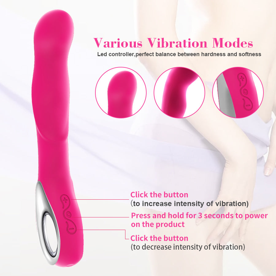 Vibrador Punto G de Silicona Recargable USB — 10 Modos de Vibración