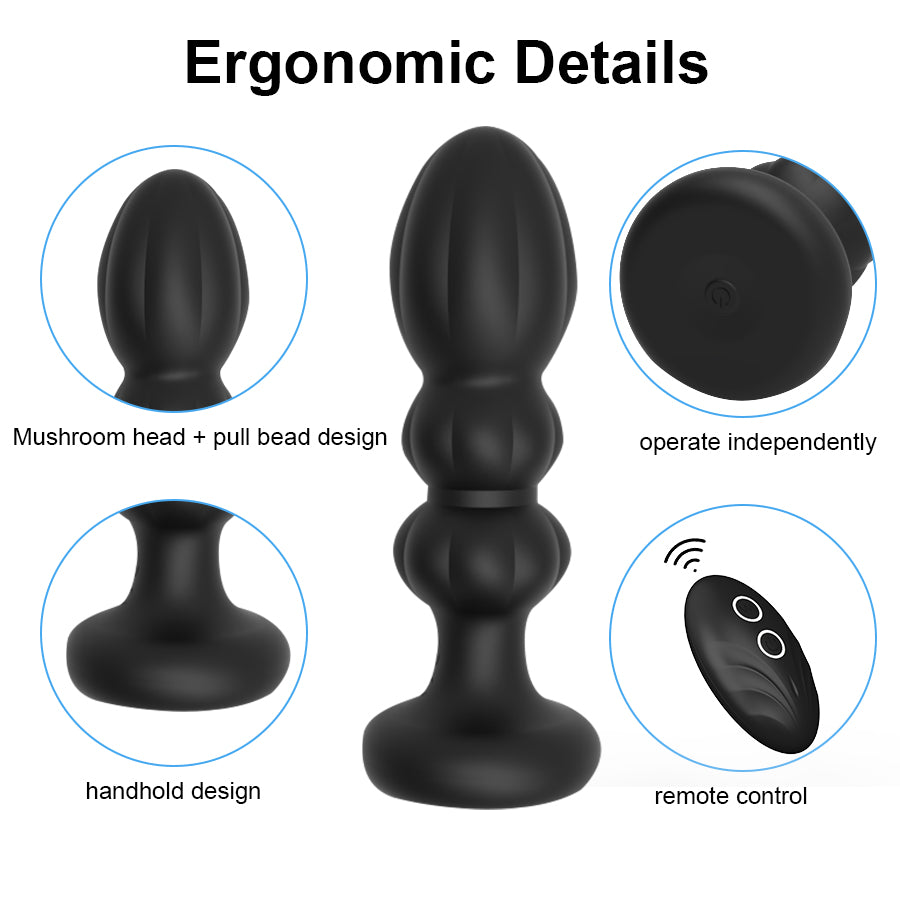 Plug Anal Vibrador con Empuje + Control Remoto MELO (2 en 1)