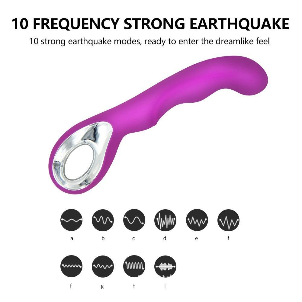 Vibrador Punto G de Silicona Recargable USB — 10 Modos de Vibración