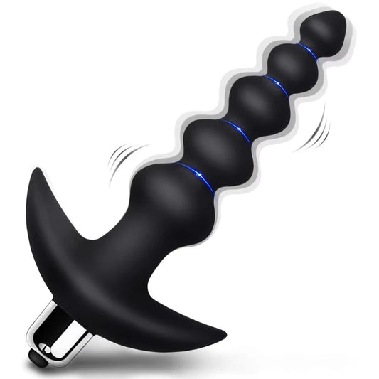 Plug Anal Vibrador con Cuentas Progresivas — Vibración Intensa · Diseño Ergonómico y Sumergible