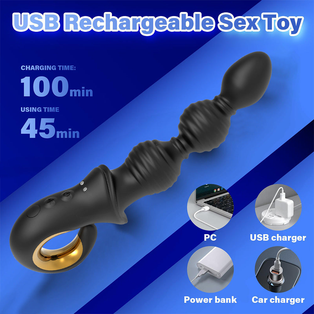 Plug Anal Inflable con Cuentas y 10 Modos de Vibración