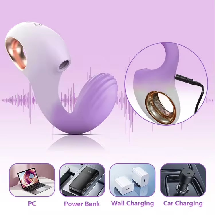 Vibrador de Succión + Punto G - 10 Modos Silicona Médica  100% Impermeable
