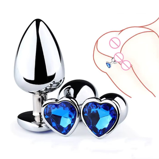 Plug Anal de Acero Quirúrgico con Joya en Forma de Corazón – 3 Tamaños