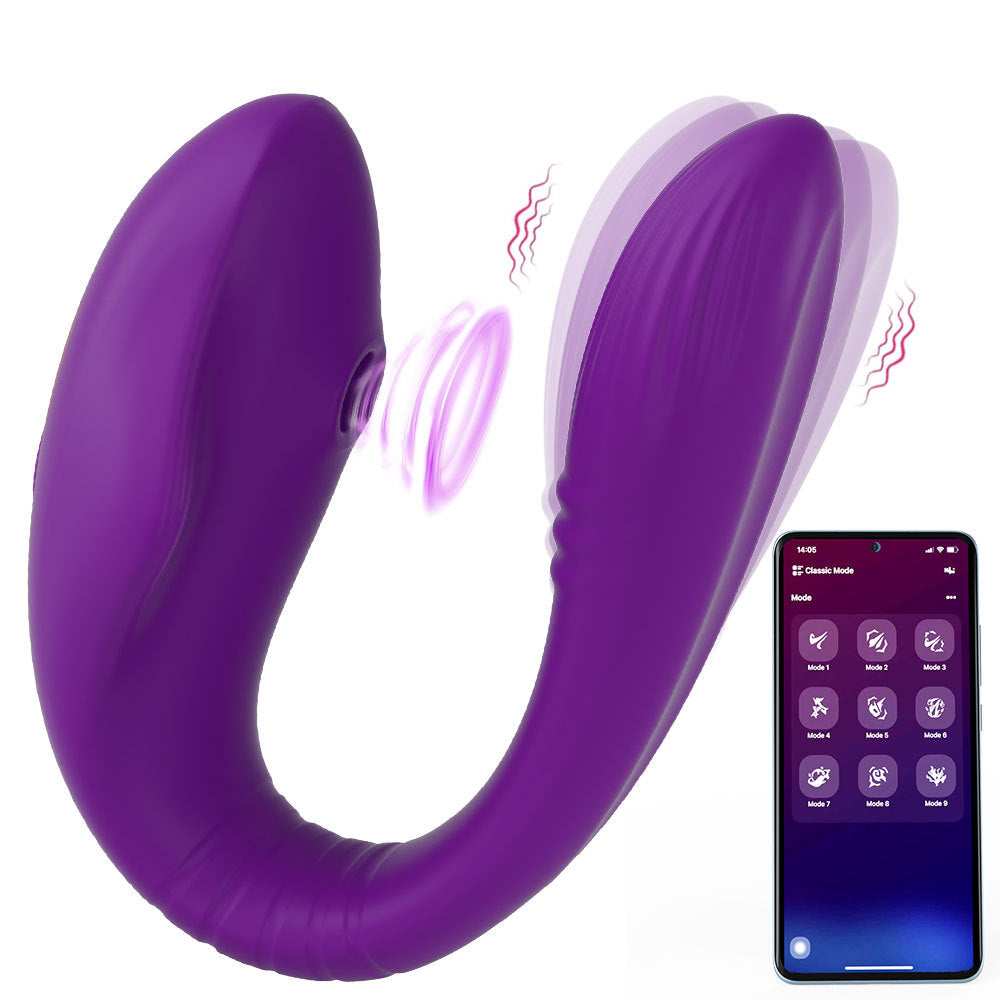 Vibrador Tipo U con Control APP  Succión y Vibración Dual